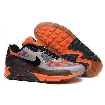 Nike Air Max 90 Hyperfuse Prm 2014 25 Anniversary Mens Shoes Gray Black Orange Outlet